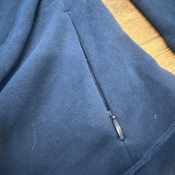 Athleta Cozy Karm Asym Pullover Fleece Navy Blue Sz 2X Cozy Soft Sweatshirt - Picture 3 of 13